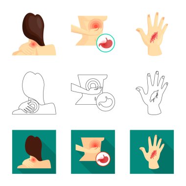 Hastane ve işleme logo vektör tasarımı. Hastane ayarla ve hisse senedi simgesi web için yardım.