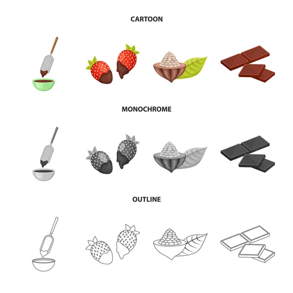 Ilustración vectorial de comida e ícono delicioso. Conjunto de comida y símbolo de stock marrón para web . — Vector de stock