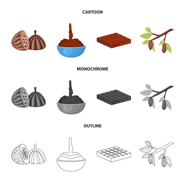Ilustración vectorial de comida e ícono delicioso. Conjunto de comida y símbolo de stock marrón para web . — Vector de stock