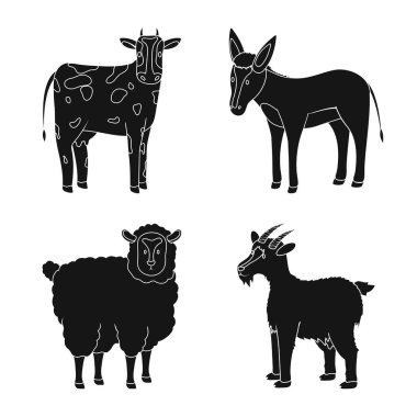 Çiftlik ve organik işareti Vektör illüstrasyon. Çiftlik ve gıda stok vektör illüstrasyon seti.