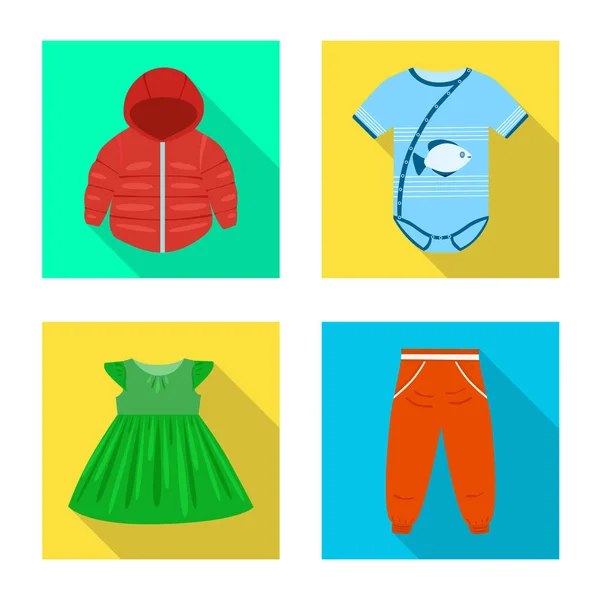 Isolierte Objekt der Mode und Kleidungsstück Logo. Mode- und Baumwollvektorsymbole für Aktien. — Stockvektor
