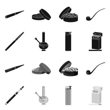 Çöp tasarımını vektör ve simge durdurmak. Çöp ve alışkanlık hisse senedi vektör çizim seti.