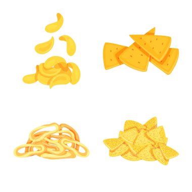 Gıda ve gevrek sembolü vektör illüstrasyon. Web için gıda ve lezzet stok sembolü seti.