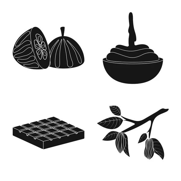 Diseño vectorial de cocina y logo marrón. Colección de cocina y frijoles símbolo de stock para la web . — Vector de stock