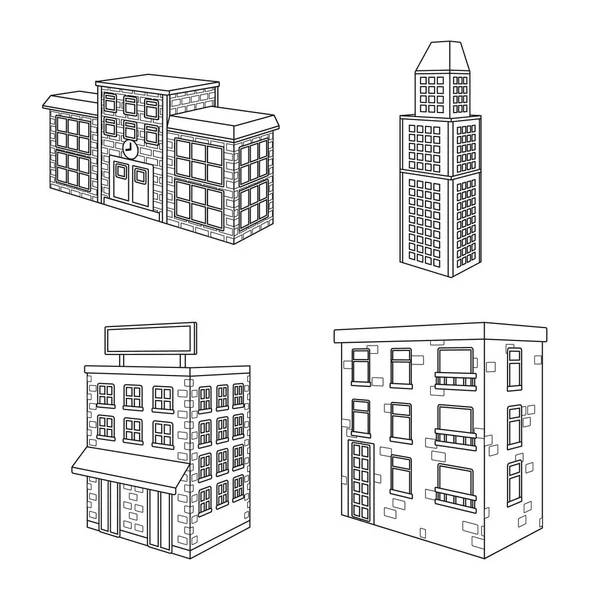 Illustration vectorielle du symbole maison et appartement. Ensemble de maison et illustration vectorielle de stock moderne . — Image vectorielle