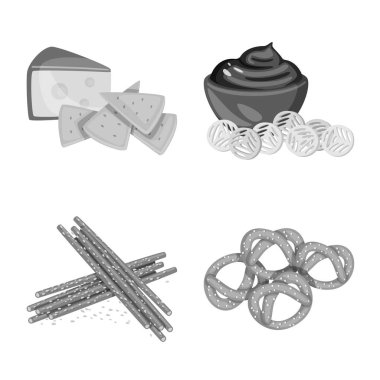 Tat ve pişirme simgesinin vektör Illustration. Tat ve Yelowstone stok vektör çizim seti.