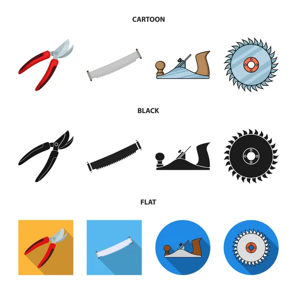 Vektor ilustrasi alat dan tanda konstruksi. Set dari tool dan carpentry simbol stok untuk web . - Stok Vektor