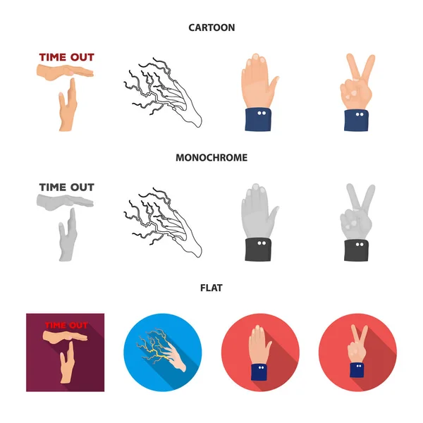 Ilustracja wektorowa animowane i kciuk logo. Zbiór animowanych i gest symbol giełdowy dla sieci web. — Wektor stockowy