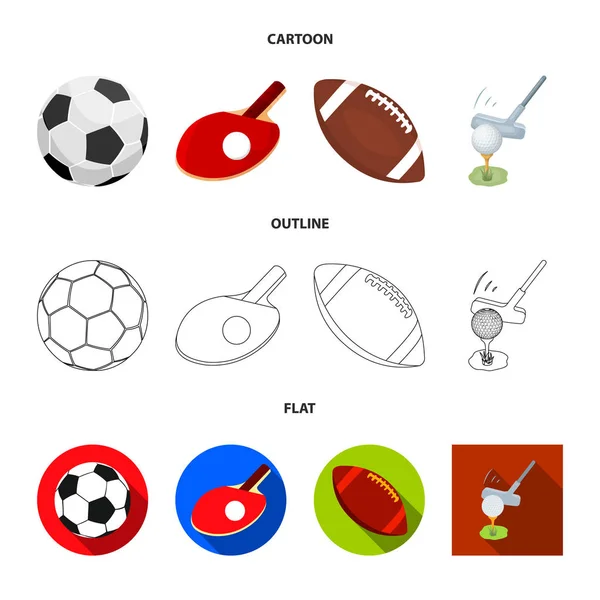 Isolated object of ball and soccer symbol. Set of ball and basketball vector icon for stock. — Stock Vector