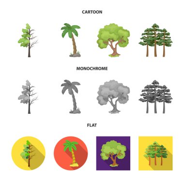 Ağaç ve orman logo vektör Illustration. Ağaç ve yeşil hisse senedi vektör çizim.