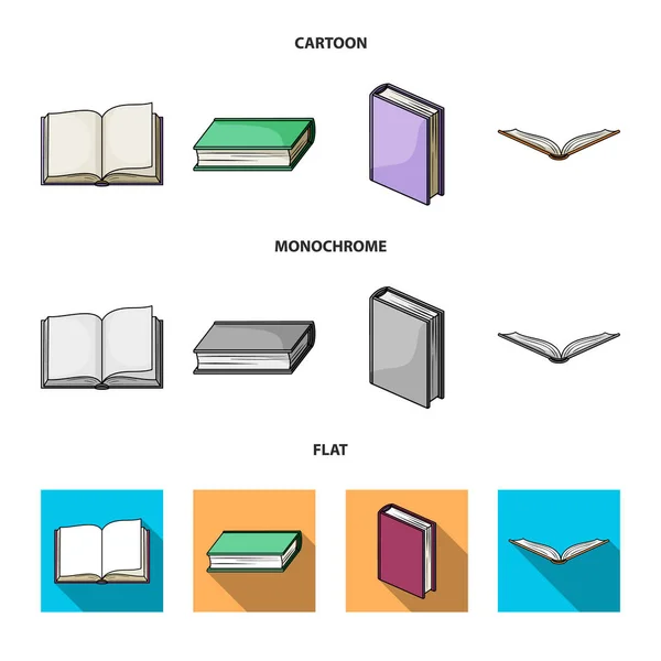 Illustrazione vettoriale della biblioteca e dell'icona dei libri di testo. Set di icone vettoriali libreria e scuola per magazzino . — Vettoriale Stock