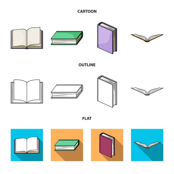 Vektorillustration von Bibliothek und Lehrbuchsymbol. Sammlung von Bibliotheks- und Schulbestandsvektorillustrationen. — Stockvektor