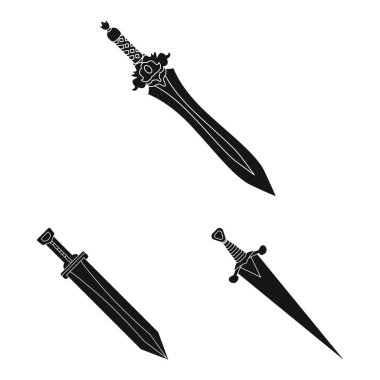 Keskin ve bıçak simge vektör tasarımı. Web için keskin ve hançer hisse senedi simgesi kümesi.