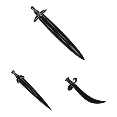 Keskin ve bıçak logo vektör tasarımı. Keskin ve hançer hisse senedi vektör çizim seti.