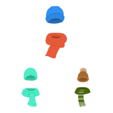 Şapkadır ve moda logosu vektör tasarımı. Şapkadır ve soğuk stok vektör çizim seti.