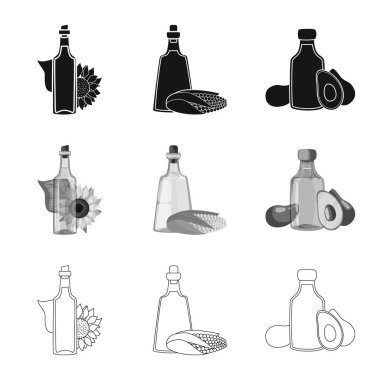 Sağlıklı ve sebze simge vektör Illustration. Sağlıklı kümesi ve web için tarım hisse senedi simgesi.