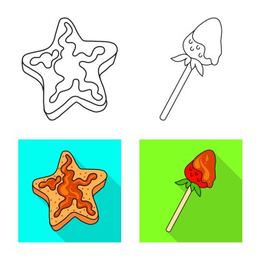 Şekerleme ve mutfak simge vektör Illustration. Şekerlemeler ve web için ürün hisse senedi simgesi.