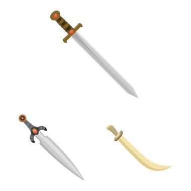 Kılıç ve hançer logo vektör Illustration. Kılıç ve silah hisse senedi simgesi için web topluluğu.