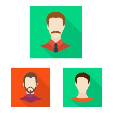 Avatar ve kukla simgesi izole nesne. Stok için avatar ve şekil vektör simgesi seti.