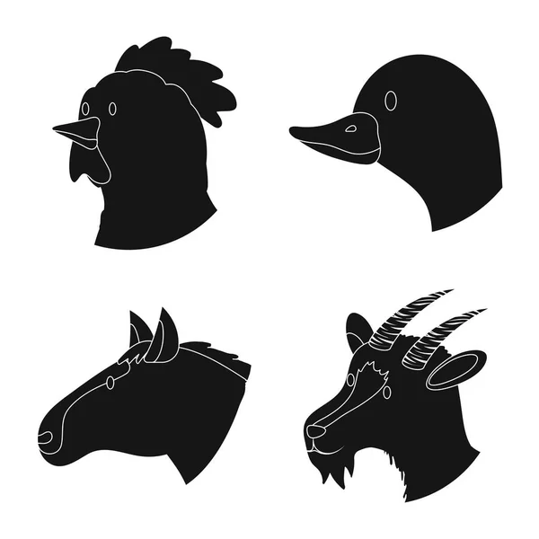 Векторні ілюстрації ранчо та органічного символу. Набір символів ранчо і голови для Інтернету . — стоковий вектор