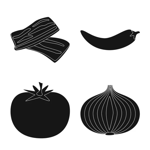 Diseño vectorial de logotipo orgánico y de cocina. Conjunto de ilustración de vectores de stock orgánicos y sabores . — Vector de stock