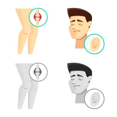 Hastane ve işleme simgesi yalıtılmış nesne. Hastane ve yardım hisse senedi vektör çizim topluluğu.