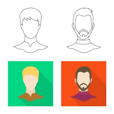 Profesyonel ve fotoğraf sembolü yalıtılmış nesne. Profil stok vektör çizim ve profesyonel kümesi.