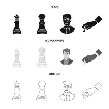 Şah mat ve ince simge vektör tasarımı. Şah mat ve hedef hisse senedi simgesi için web topluluğu.