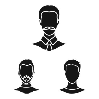 Karakter ve profil simgesinin vektör Illustration. Web için karakter ve kukla stok sembolü kümesi.