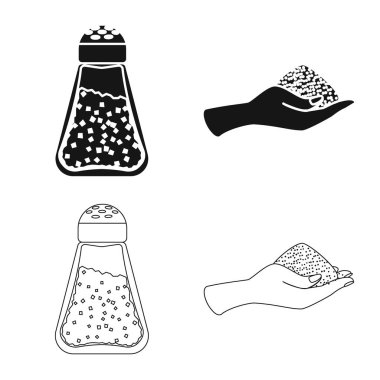 Pişirme ve deniz işareti yalıtılmış nesne. Yemek ve hisse senedi vektör çizim pişirme toplama.