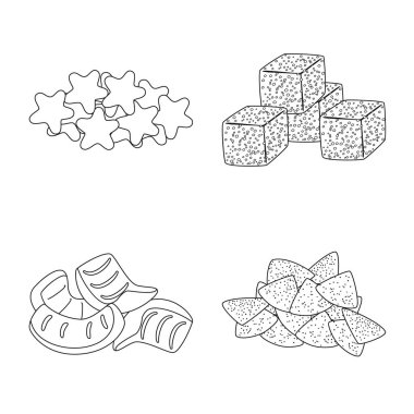 Ürün ve menü tabelası vektör tasarımı. Ürün ve lezzet stok vektör çizim seti.