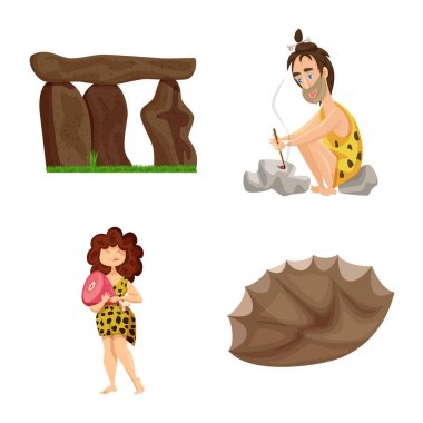 Antik ve yaş simgesinin vektör tasarımı. Stok için antik ve Arkeoloji vektör simgesi seti.