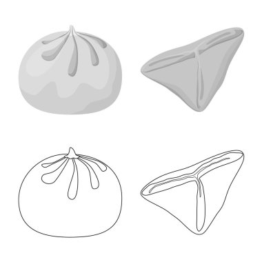 Ürünler ve pişirme sembolü yalıtılmış nesne. Ürünler ve meze hisse senedi vektör çizim.