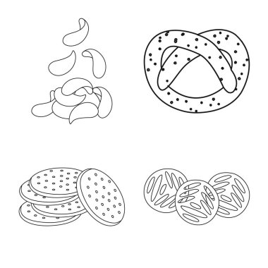 Vektör Illustration ürün ve menü simgesi. Ürün ve lezzet stok vektör çizim koleksiyonu.