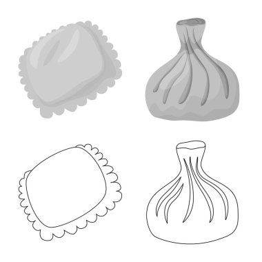 Ürünler ve pişirme sembolü yalıtılmış nesne. Ürünler ve web için hisse senedi simgesi meze koleksiyonu.