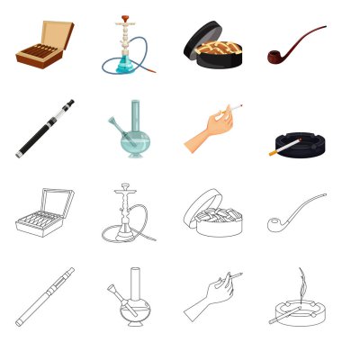 Çöp illüstrasyon vektör ve simge durdurmak. Hisse senedi için çöp ve alışkanlık vektör simge topluluğu.