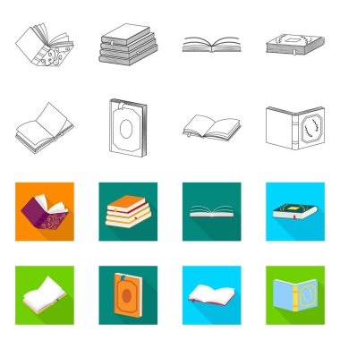 Eğitim ve kapak simge vektör tasarımı. Eğitim ve web için kitapçı hisse senedi simgesi.