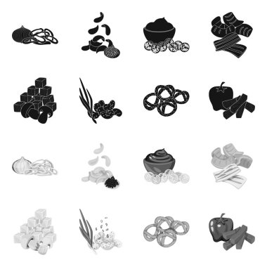 Tat ve daiç simge vektör tasarımı. Tat ve organik hisse senedi vektör çizim koleksiyonu.