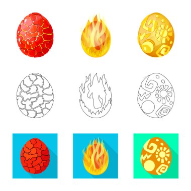 Hayvan ve tarih öncesi simge vektör tasarımı. Hisse senedi için hayvan ve sevimli vektör simge kümesi.