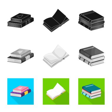 İzole işareti eğitim ve kapak nesne. Eğitim ve hisse senedi için kitapçı vektör simge koleksiyonu.