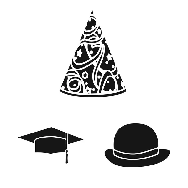 Design vettoriale del berretto e del segno del basco. Raccolta illustrazione vettoriale del berretto e del pannolino . — Vettoriale Stock