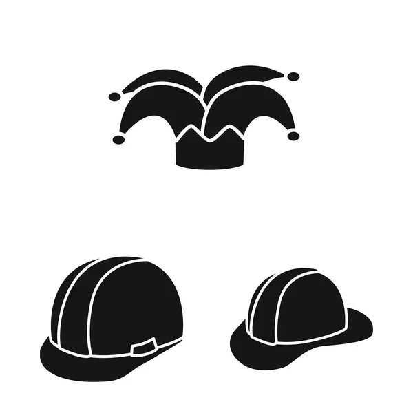 Projeto vetorial de chapéu e logotipo da boina. Conjunto de ícone de vetor beanie e napper para estoque . —  Vetores de Stock