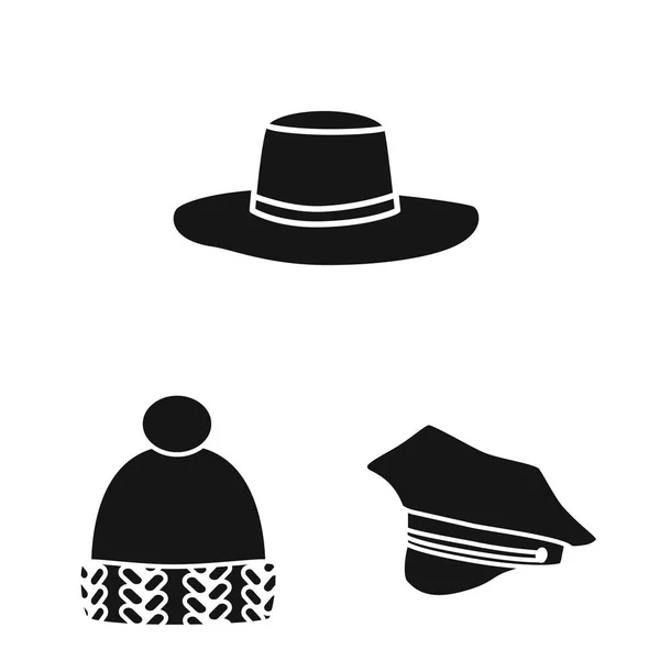 Isolated object of beanie and beret icon. Collection of beanie and napper stock vector illustration. — Stock Vector