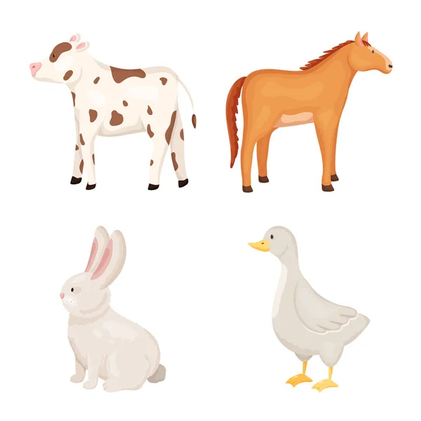 Vector design of farm and food symbol. Collection of farm and countryside vector icon for stock. — Stock Vector