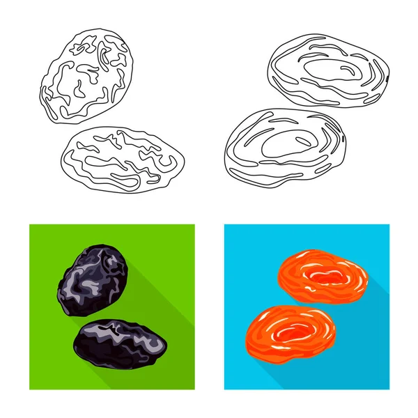 Ilustración vectorial de comida y símbolo crudo. Colección de alimentos y naturaleza vector icono para stock . — Vector de stock