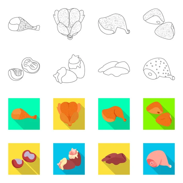 제품 및 가금류 아이콘 벡터 일러스트입니다. 주식에 대 한 제품 및 농업 벡터 아이콘의 컬렉션. — 스톡 벡터
