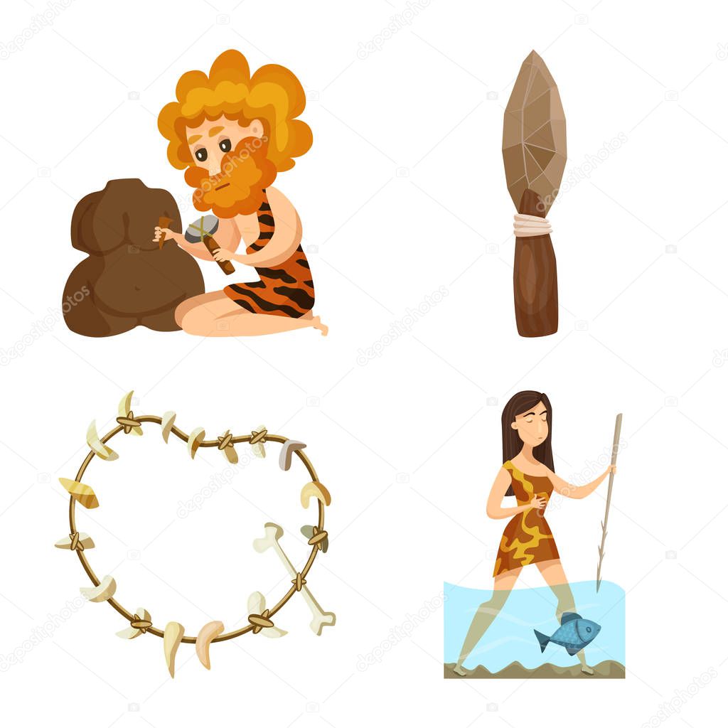 Vector illustration of ancient and age logo. Collection of ancient and archeology stock symbol for web.