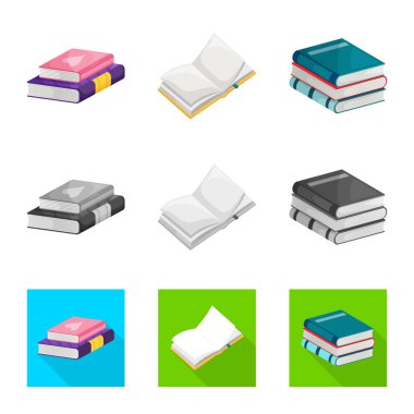 Eğitim ve kapak simge vektör Illustration. Eğitim ve hisse senedi için kitapçı vektör simge koleksiyonu.