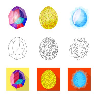 Hayvan ve tarih öncesi işareti yalıtılmış nesne. Hayvan ve sevimli hazır vektör çizim topluluğu.