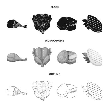 Ürün ve kümes hayvanları logo vektör Illustration. Hisse senedi için ürün ve tarım vektör simge topluluğu.